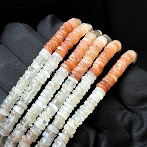 Natural Multi Moonstone Heishi <b>Beads</b> Smooth Loose Gemstone <b>Beads</b> Shaded Moonstone <b>Beads</b> For Jewelry Making 6-6.5MM Wholesale - Product Image 5