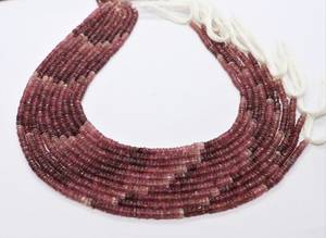 ลูกปัดทัวร์มาลีนสีชมพูทรงรอนเดลล์ขนาด 4 มม. ลูกปัดพลอยทัวร์มาลีนสีชมพูไล่เฉดสี 13 นิ้ว ลูกปัดทัวร์มาลีนทรงรอนเดลล์สีชมพูแบบแตงโม - Product Image 5