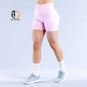 High Quality Custom Workout Shorts for Women High <b>Cross</b> Waist Scrunch Butt Lifting Tummy Control Yoga Athletic Biker Shorts - Product Image 5