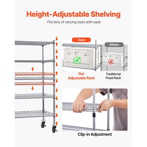 Sistema di scaffalature in acciaio a 5 livelli con 16 organizer portautensili mobili e contenitori con ruote per garage - Product Image 4