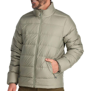 Veste courte en polyester écologique pour homme, doudoune d'automne avec col montant ajustable, blocs de couleur et imprimé 3D - Product Image 1