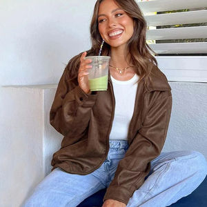 Dernières vestes en cuir pour femmes, design personnalisé, mode streetwear, haute qualité, nouvelle collection, manches longues, tendance. - Product Image 3