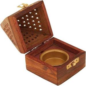 Porta Incienso de Madera Multiusos para Incienso en Cono o Virutas de Bakhoor Oud, para Tradiciones Culturales, Hogar, Ecológico, SHEERI - Product Image 3