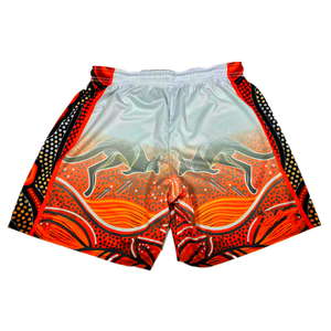 ผู้ผลิตกางเกงขาสั้นลายพิมพ์ Paisley Sublimation แบบสองชั้น กางเกงขาสั้นตาข่ายลายพรางสำหรับผู้ชายขนาด 5 นิ้ว พร้อมเชือกผูกแบบกำหนดเอง - Product Image 1
