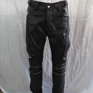 กางเกงหนังแท้ทรงสลิมฟิตสำหรับผู้ชาย หนังวัวคุณภาพสูง กันน้ำ ระบายอากาศได้ดี ปิดด้วยซิป เหมาะสำหรับฤดูหนาว - Product Image 2