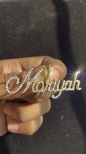 Fully Diamond Cursive English Name Letter Pendant <b>Necklaces</b> 925 <b>Silver</b> Moissanite 18K Gold Plated Iced <b>Initial</b> Charms For Him - Product Image 4