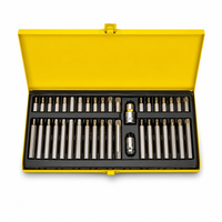 Jeu de 40 embouts en acier allié S2, embouts Torx, hexagonaux, spline, étoile, avec étui en métal jaune pour la réparation automobile