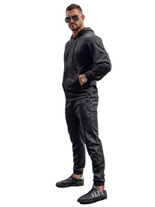 Survêtement à capuche pour homme, fermeture éclair intégrale, style sportif imprimé, respirant, en polyester, pour l'automne, avec poches latérales - Product Image 4