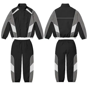 Top Quality 2PCS Vintage Summer <b>Windbreaker</b> Tracksuit Custom Nylon Zipper Jacket Set Unisex Quick Dry Outdoor <b>Camping</b> Wear - Product Image 1