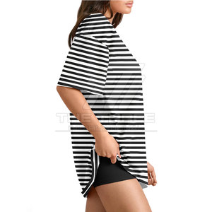 Camiseta de manga corta para mujer, oversize, de algodón, personalizada, ropa al por mayor. - Product Image 3