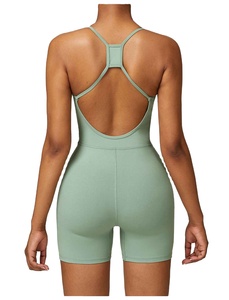 Women's Sexy Breathable Ribbed Sports Bodysuit <b>Jumpsuit</b> Colorful Fashion <b>Workout</b> Fitness Gym Yoga Gear - Product Image 4