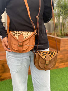 Nouveau Style occidental imprimé Animal fourrure cuir sacs à bandoulière de haute qualité à la mode véritable fourrure animale cuir fronde côté sacs à main - Product Image 4