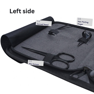 Kit complet d'outils pour extensions capillaires en acier inoxydable : Pince à micro-anneaux, Pince à démonter, Aiguille, Pince à velcro, Pince de sectionnement, Accessoires de salon - Product Image 4