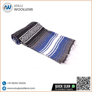 High Quality Dark Blue Falsa Blanket Soft Touch Warm <b>Home</b> <b>Textile</b> Product From India - Product Image 6