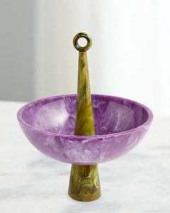 Beautiful Handmade Epoxy Resin Bowl Featuring Emerald Marble Effect and Pearl Finish <b>Crafted</b> for Decorative Purposes - Product Image 3
