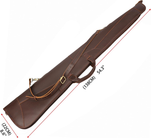 Étui en cuir de vachette pour fusil de 48-50 pouces, sacoche de transport souple avec bandoulière pour la chasse - Product Image 3