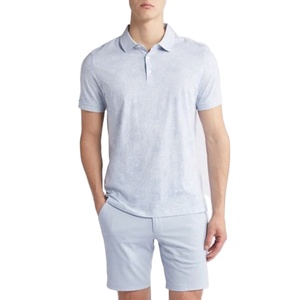 <b>Men's</b> Custom Autumn High-quality Breathable Cotton <b>Short</b> Sleeve Polo T-Shirt <b>Shorts</b> Sets Casual Streetwear Solid Pattern Yarn - Product Image 2