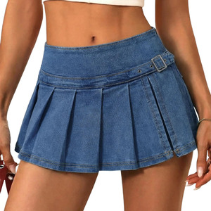 Falda vaquera midi/maxi vintage lavada para mujer 2026, de cintura alta, corte A, desgastada, estilo casual urbano, falda larga de mezclilla a la moda - Product Image 1