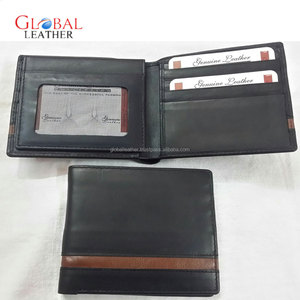 Unisex Genuine Leather Anti-Theft Fold Closure Short Length <b>Wallet</b> with Chains & Letter Decoration - Product Image 1