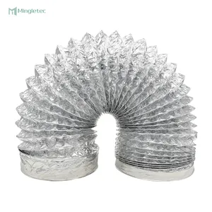 High temperature insulation fire resistant round shape aluminum foil flexible duct for air ventilation