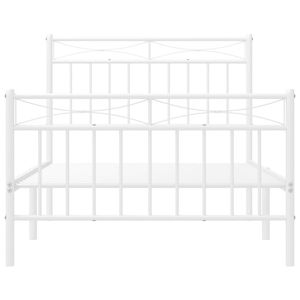 39.4 bianco "x 74.8" struttura del letto in metallo con pedana senza materasso - Product Image 5
