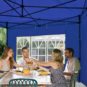 Gazebo EZ Canopy 10x10ft con Finestre, Tenda per Matrimoni e Feste in Blu - Product Image 6