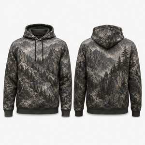 Sudadera con Capucha MEGAMAPLE IMA-CHH-00045 para Hombre, Estampado Bosque de Montaña, Manga Larga, Poliéster, Ropa de Caza Otoñal, Transpirable, para Exteriores - Product Image 1