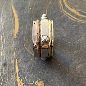 925 Sterling <b>Silver</b> <b>Spinner</b> Rotating Band <b>Ring</b> For Unisex Wear Gift Any Occasion Daily Wear - Product Image 2
