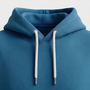 Sweat-shirt unisexe bleu à capuche, manches longues, couleur unie, survêtement décontracté avec poches à cordon, poids moyen, 100% coton, vêtements d'automne - Product Image 4