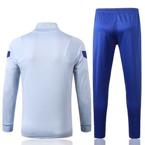 Men's Light Blue & Royal Blue Tracksuit Set Full Zip <b>Jacket</b> Jogger Pants Breathable Sporty Design Autumn Wear - Product Image 2