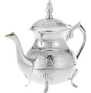 <b>Set</b> of 3 <b>Arabic</b> Dallah in Stainless Steel with Silver Finished Ideal for Elegant Kitchenware and Hotel Ware <b>Tea</b> Service - Product Image 2