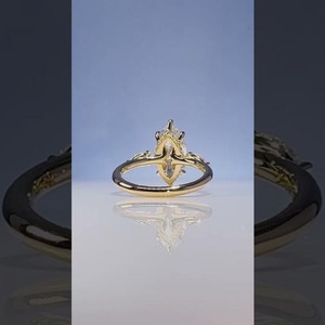 2.89 Carat Marquise Lab Diamond Tension Set Three-Stone Signature Wrap Yellow <b>Gold</b> Rhodium Plated IGI Certified Luxury <b>Ring</b> - Product Image 6
