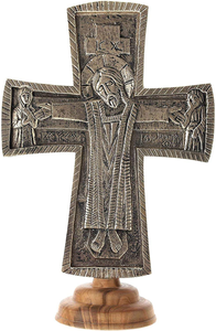Statue de croix crucifix en bois avec Jésus-Christ, croix chrétienne décorative avec support pour église, maison, salle de prière, décoration religieuse - Product Image 5