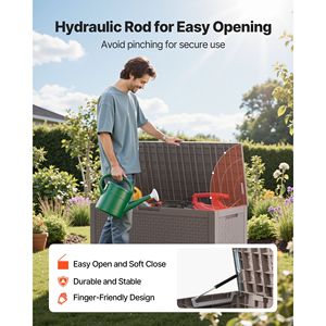 Contenitore da Esterno in Resina da 100 Galloni, Impermeabile, per Mobili da Giardino, Giocattoli, Asciugamani, per Cortile o Esterni, 100% Impermeabile - Product Image 4