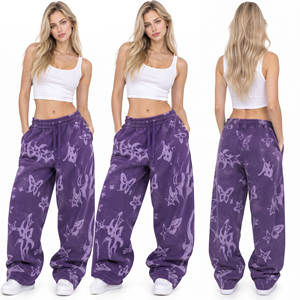 Sublimation Printed Wide Leg Sweatpants <b>Women</b> Cotton Fleece Full Length Workout <b>Pant</b> <b>Women</b> Heavyweight Winter Wear <b>Sweat</b> <b>Pant</b> - Product Image 4