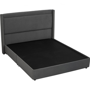 Modern Minimalist <b>Queen</b> <b>Size</b> Wingback Platform <b>Bed</b> Frame Sturdy Fabric Bedstead for Luxury Hotel and Apartment Bedroom - Product Image 2