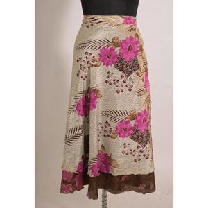 Falda Larga Cruzada de Seda con Estampado Floral Vintage para Mujer, Hecha a Mano y Personalizada - Product Image 1