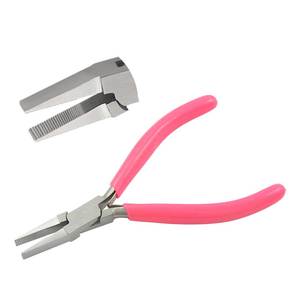 Alicates de punta plana de acero inoxidable de 115 mm con mordazas dentadas, doble resorte de lámina, mangos de PVC, para crimpado, fabricación de joyas, manualidades DIY y pesca - Product Image 1