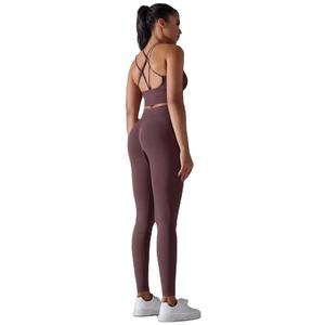 2024 nouveau ensemble de Yoga sans couture pour femmes 2 pièces soutien-gorge et Leggings taille élastique costume d'entraînement pour l'entraînement vêtements de sport - Product Image 3