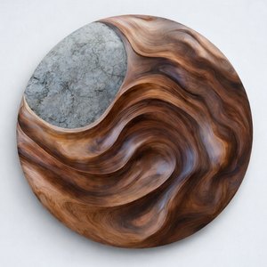 Escultura de pared de madera hecha a mano para decoración de pared de sala de estar, pinturas y arte mural moderno abstracto. - Product Image 3