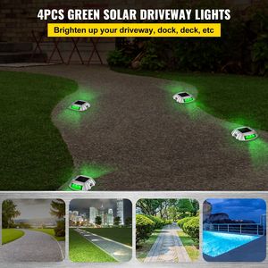 Lot de 4 lampes solaires pour terrasse, étanches, avec interrupteur, sans fil, 6 LED, éclairage pour allée et quai - Product Image 2
