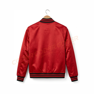 Chaqueta Varsity de Lona Satinada, Delgada y Suave, Estilo Urbano, Personalizable al por Mayor, 100% Poliéster, Logotipo Frontal, Fabricante Profesional - Product Image 2