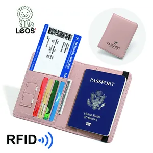 새로운 도착 PU 여행 지갑 RFID 차단 및 탄성 밴드 폐쇄 여권 신용 카드