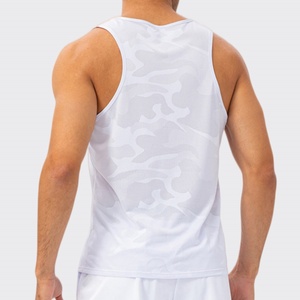 Camiseta sin Mangas Gris para Hombre, Cuello Redondo, Tejido de Punto, Secado Rápido, Estilo Deportivo, Color Sólido, 100% Poliéster - Product Image 5