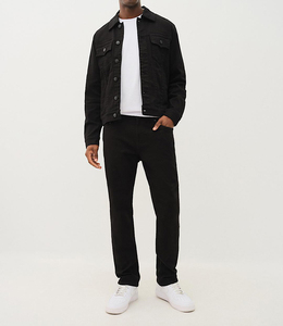 <b>Men's</b> Loose Cotton Canvas Shirt <b>Jacket</b> Workwear Style Turn-down Collar <b>Long</b> Sleeve Solid Black Autumn Wear - Product Image 4