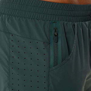 <b>Men</b>’s Premium Dark <b>Green</b> Quick Dry Sports <b>Shorts</b> Elastic Drawstring Waist Multiple Pockets Mid Length Solid Color Polyester - Product Image 2