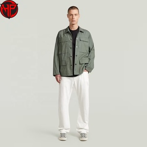 Jean en denim blanc délavé coupe droite taille mi-haute pour homme – Style décontracté streetwear en denim doux - Product Image 3