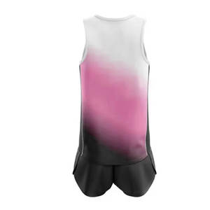 Uniforme de Running sin Mangas para Mujer con Degradado de Color y Pantalones Cortos, Conjunto Deportivo Transpirable de Poliéster para Todas las Temporadas, Ropa Deportiva para Adultos - Product Image 3