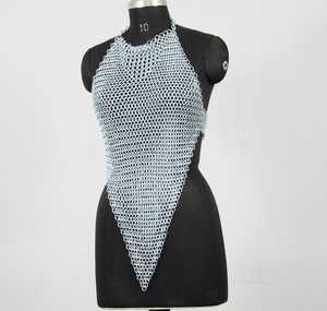 Irregular Cut Chainmail Halter Top Silver Plated Stainless Steel Fashion Armor <b>Dress</b> - Product Image 6