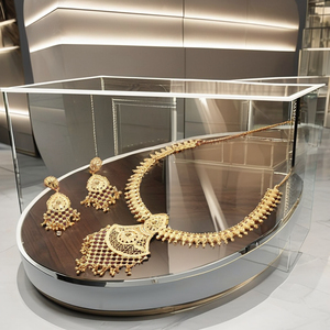 Colliers de mode plaqués or micron 14K 18K 24K en gros, parure de bijoux au design traditionnel, colliers en laiton plaqué or micron - Product Image 6